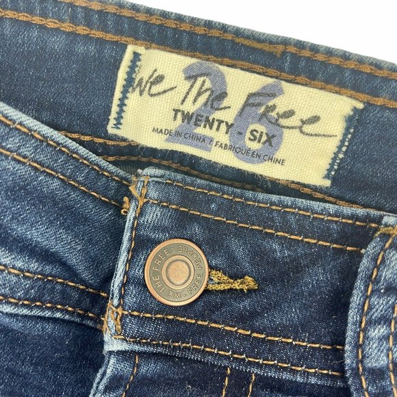 We The Free People Womens Jrs Size‎ 26 Bootcut Jeans Button Fly Stretch Denim - Picture 4 of 9